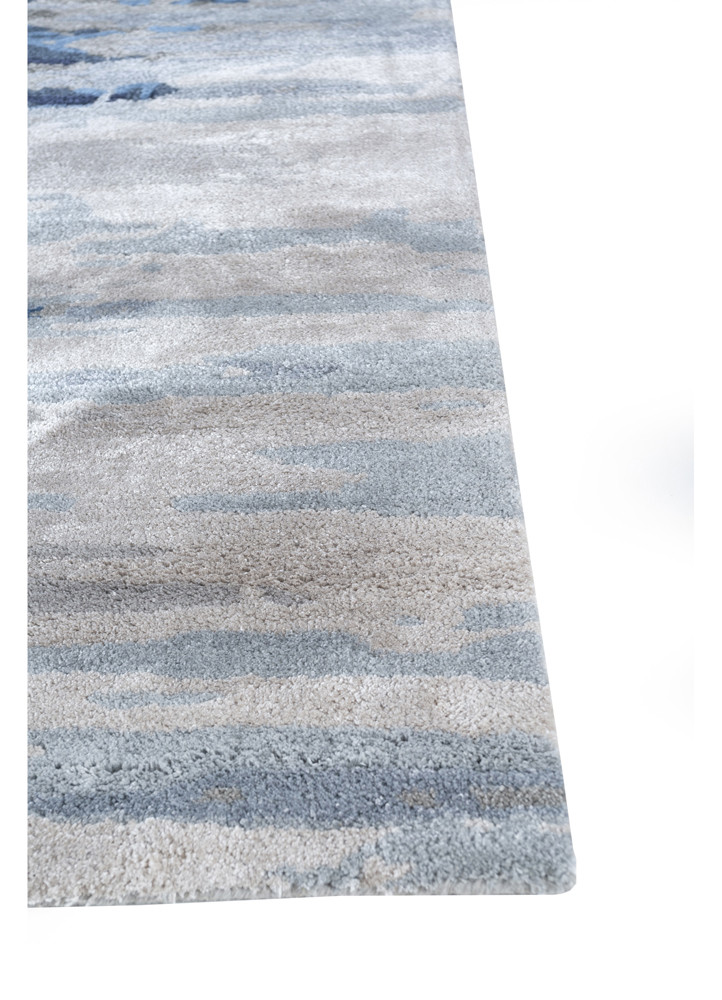 genesis grey and black wool and viscose hand tufted Rug - Corner